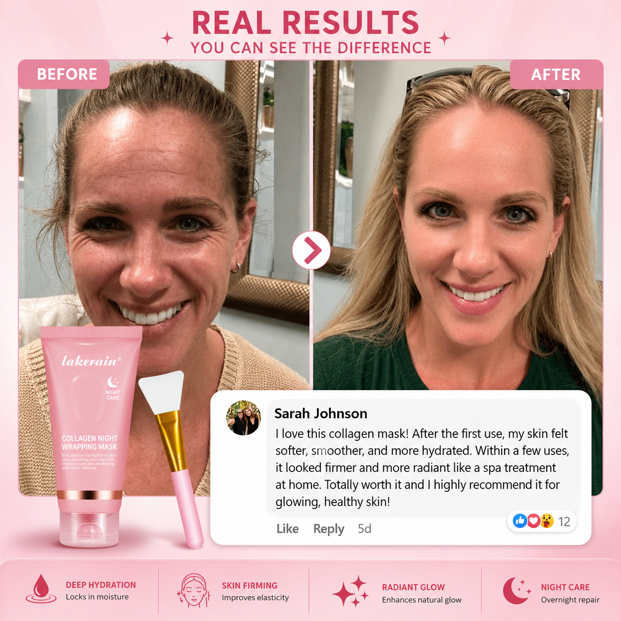 #1 Korean  Collagen Night Wrapping Mask